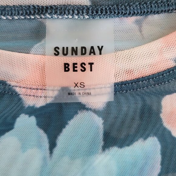 Aritzia Mesh Daisy Print Baby Tee XS NWT - Picture 11 of 14